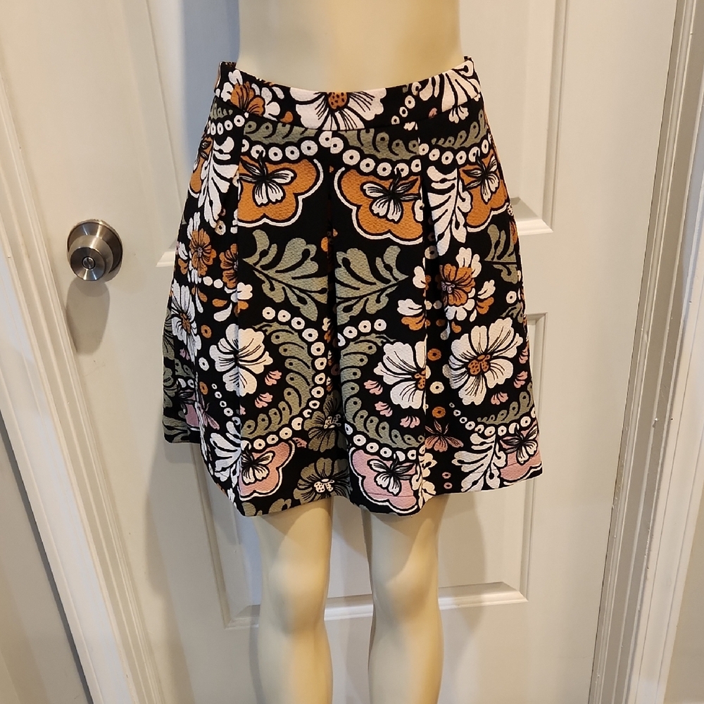 H&M Orange and Black Mini Skirt